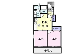 メゾン ド アンソレイエ【1階】の間取り