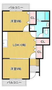 ヨーロピアンシャレ―芝B【1階】の間取り