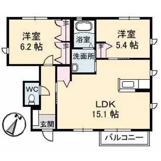 カーサ・エスペランサ【1階】の間取り