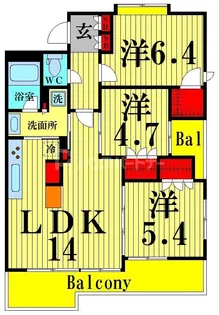 レーヴリーズ西新井【3階】の間取り