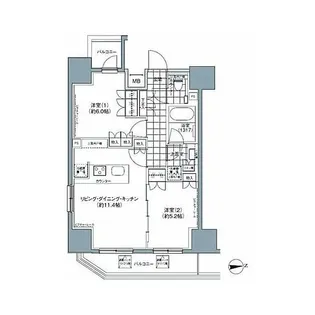 パークハビオ上野3丁目【10階】の間取り