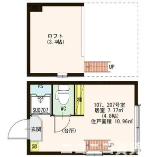 ハーモニーテラス新高円寺【1階】の間取り