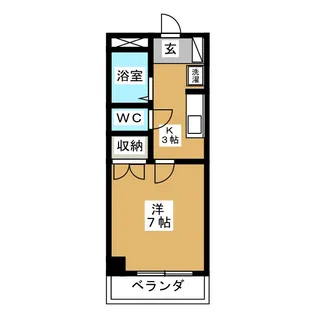 パインコート七瀬【3階】の間取り