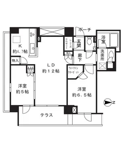 プラウド武蔵新城ディアージュ【1階】の間取り