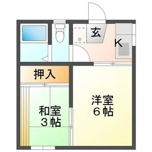 コーポ彩B棟(ゼロ賃貸)【1階】の間取り