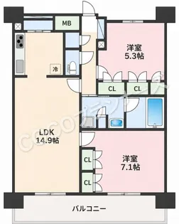 RJRプレシア熊本駅前【12階】の間取り