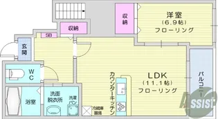 メゾン・アンソレイユ【1階】の間取り