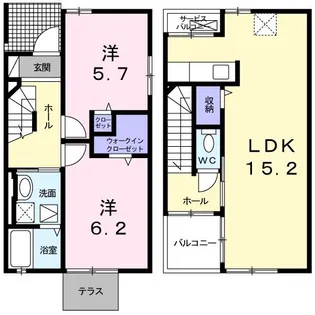 patio 見和【1階】の間取り