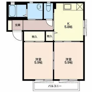 エスペランサ入江 A【1階】の間取り