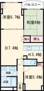 グランドヒルズ筑波学園都市壱番館【2階】の間取り