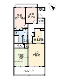 URアーバンラフレ星ヶ丘【4階】の間取り
