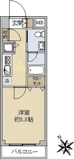 オプストヨミノ【1階】の間取り