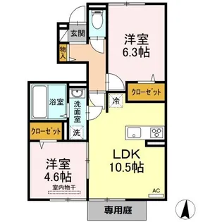 グランドソレイユ K【1階】の間取り