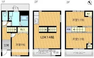 クレスト甲東園A棟【3階】の間取り