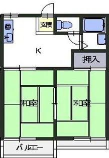 いしさかコーポ【2階】の間取り