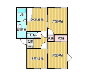 サニー元西B棟【1階】の間取り