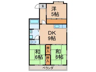 氏神前ヤマチハイツ【3階】の間取り