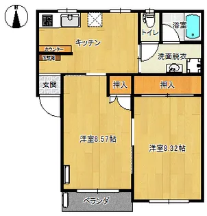 スマイル福沢B【2階】の間取り