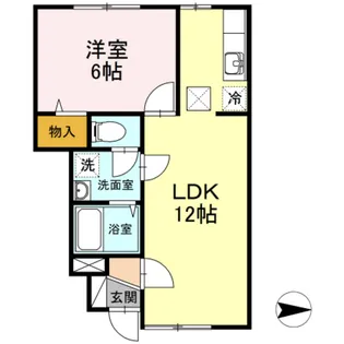 グランモア中央A【1階】の間取り