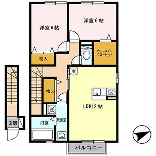 兵庫県加古川市尾上町池田【アパート】の間取り