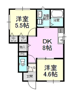 ブランシェ幸の台 B【1階】の間取り