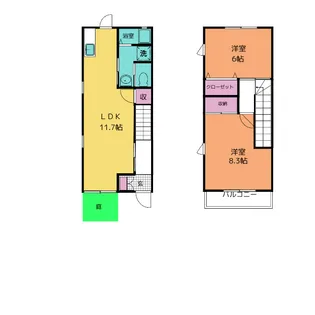 愛知県豊川市大橋町1【一戸建】の間取り