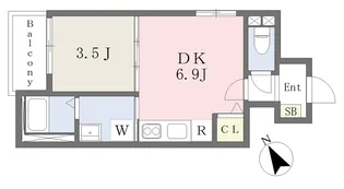 ルフレ住吉大社【2階】の間取り
