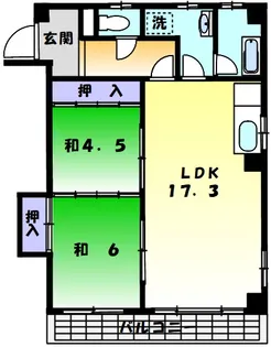ハイライフ京王多摩川【2階】の間取り