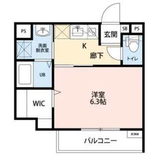 グランブルー海神【1階】の間取り