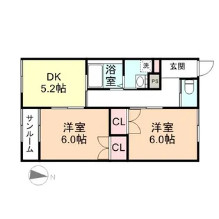 クラフトハウス野村A棟・B棟【2階】の間取り