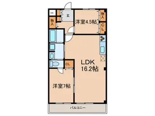 メゾン・ドゥミエ-ル【1階】の間取り