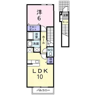 パルテール西条B棟【2階】の間取り