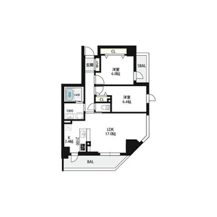 エーレックス西宮【4階】の間取り