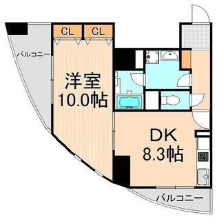 1DKの間取り画像