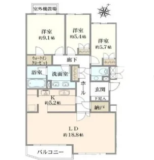 神奈川県横浜市中区竹之丸【マンション】の間取り
