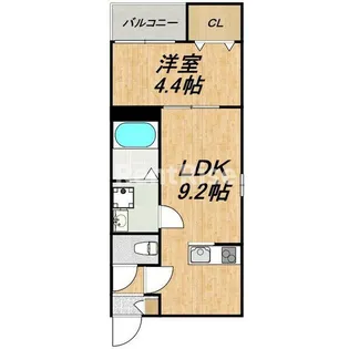 1LDKの間取り画像