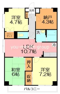 パークロイヤルヒルズ【4階】の間取り
