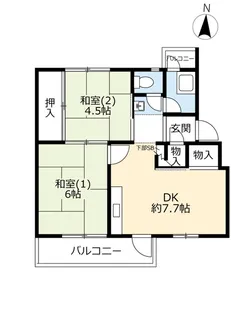UR香里【1階】の間取り