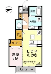 ラ ルーチェ 江戸橋【1階】の間取り