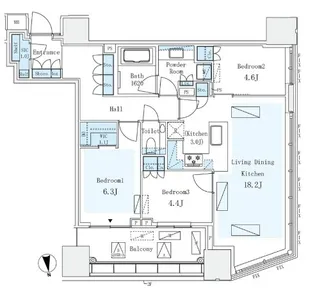 パークコート ザ・三番町ハウス【11階】の間取り
