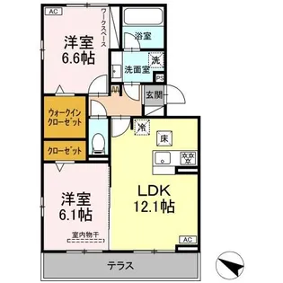 2LDKの間取り画像