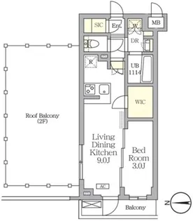 アジールコート都立大学【3階】の間取り