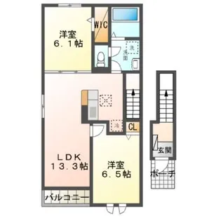 シェルト クレーテ津【2階】の間取り