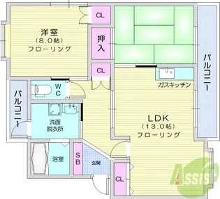 コーワ長町【2階】の間取り