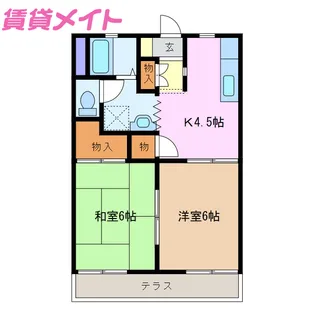 タウニーラークウッドA棟【1階】の間取り