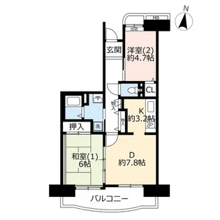 URコンフォール南浦和【9階】の間取り