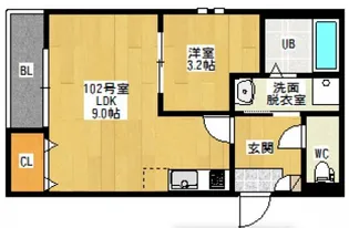 Grandtic Cocon Funairi【1階】の間取り