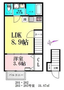 CloudNine台原【2階】の間取り