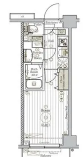 リライア阪東橋SOUTH【6階】の間取り
