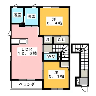 ドルチェ掛川 A【2階】の間取り